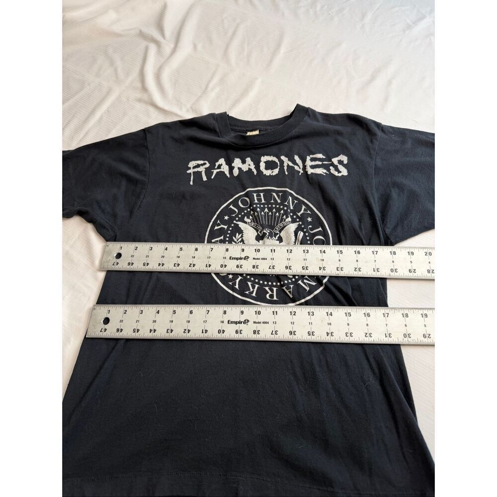 Rare 1980s Ramones Logo Screen Stars T-Shirt Richie Ramone Faded Black Large - Picture 5 of 8